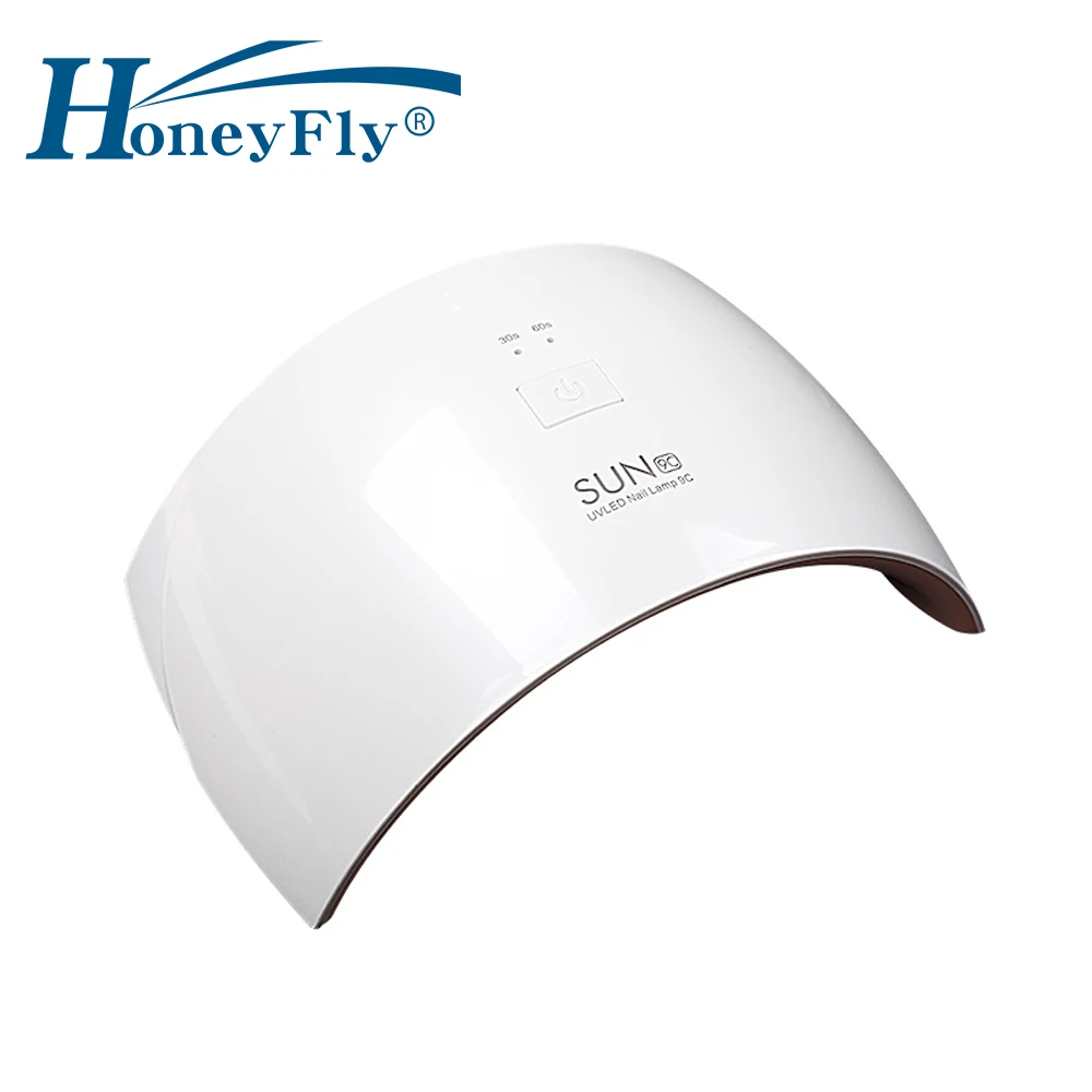 HoneyFly 24W UV LED Nail Lamp Nail Dryer Gel Polish Curing Light with Bottom 30s/60s Timer
HoneyFly 24W UV LED Nail Lamp Nail Dryer Gel Polish Curing Light with Bottom 30s/60s Timer