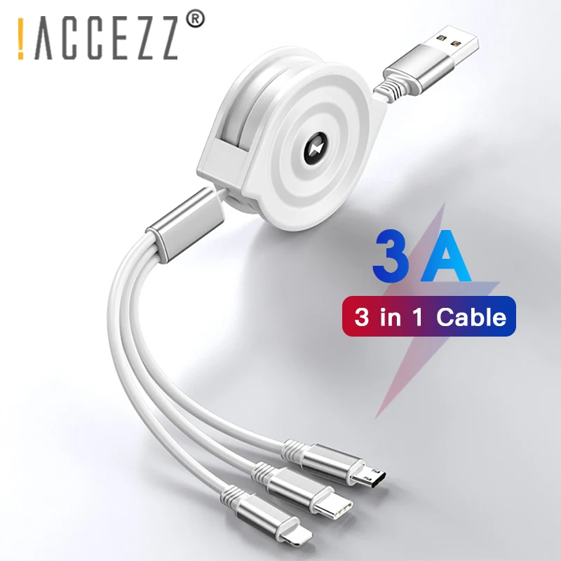 !ACCEZZ 3 in 1 Retractable USB Cable For iPhone XS MAX Micro USB Type C For Samsung Xiaomi TPE Cell Phones Fast Charging Cables
!ACCEZZ 3 in 1 Retractable USB Cable For iPhone XS MAX Micro USB Type C For Samsung Xiaomi TPE Cell Phones Fast Charging Cables