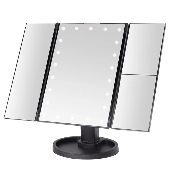 22 LED Lights profesjonalne lustro do makijażu elastyczne lustro kosmetyczne powiększające 1X/2X/3X/10X ekran dotykowy kosmetyki kosmetyczne regulowane -
