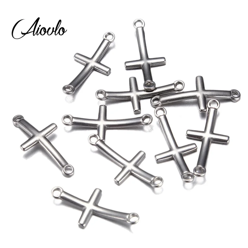 Aiovlo 10pcs/lot Stainless Steel Cross Charms Silver Sideways Mini Cross Charm/Pendant Diy Bracelet Jewelry Making Supplies
Aiovlo 10pcs/lot Stainless Steel Cross Charms Silver Sideways Mini Cross Charm/Pendant Diy Bracelet Jewelry Making Supplies