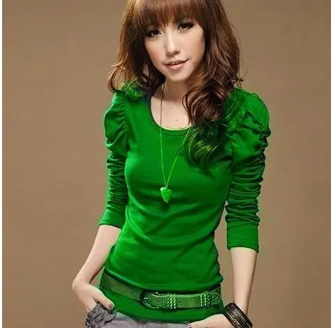 Free Shipping High Quality Cute Puff Sleeve Hot Sale Round Collar Cotton Long Sleeve Woman Pure Color T-shirt
Free Shipping High Quality Cute Puff Sleeve Hot Sale Round Collar Cotton Long Sleeve Woman Pure Color T-shirt