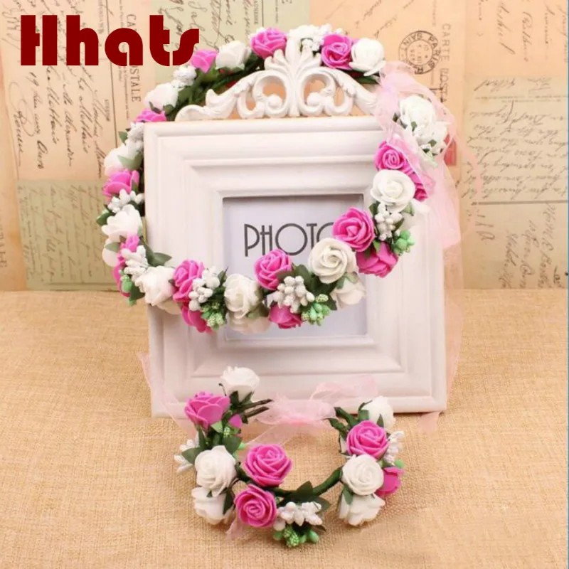 handmade festival party hair accessories for women foam flower crown artificial flower bridal headwear wristband set girl female
handmade festival party hair accessories for women foam flower crown artificial flower bridal headwear wristband set girl female