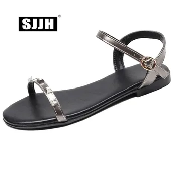 SJJH Woman Bukle Flat Sandals with Open Toe Patent Leather Comfortable Footwear Roman Casual Formal Shoes Large Size A816
SJJH Woman Bukle Flat Sandals with Open Toe Patent Leather Comfortable Footwear Roman Casual Formal Shoes Large Size A816