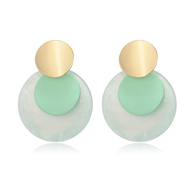 Resin Green White Round Pendant Drop Earrings For Women New Alloy Female Dangle Earring Fashion Ear Jewelry Brinco 2020
Resin Green White Round Pendant Drop Earrings For Women New Alloy Female Dangle Earring Fashion Ear Jewelry Brinco 2020