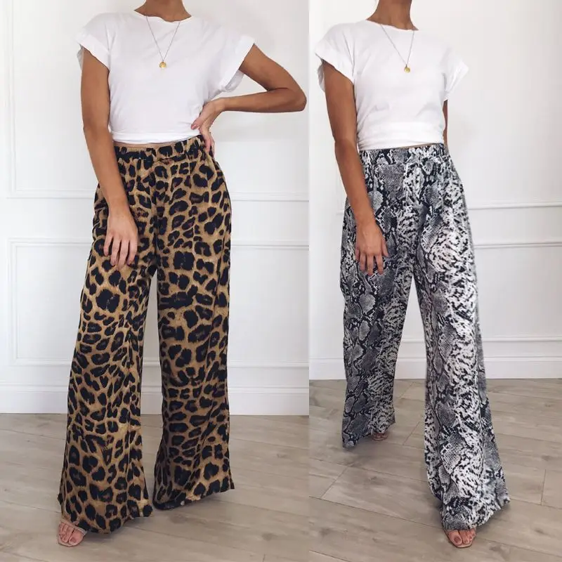 2019 Women Ladies Casual Snake Leopard Print High Waisted Pants Wide Leg Trousers
2019 Women Ladies Casual Snake Leopard Print High Waisted Pants Wide Leg Trousers