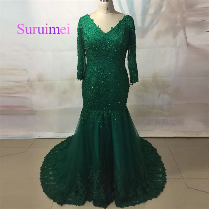 Sexy Green Appliques Lace Mermaid Evening Dresses V-Neck Backless Formal Prom Party Gowns Elegant Formal Evening Dress 2019
Sexy Green Appliques Lace Mermaid Evening Dresses V-Neck Backless Formal Prom Party Gowns Elegant Formal Evening Dress 2019