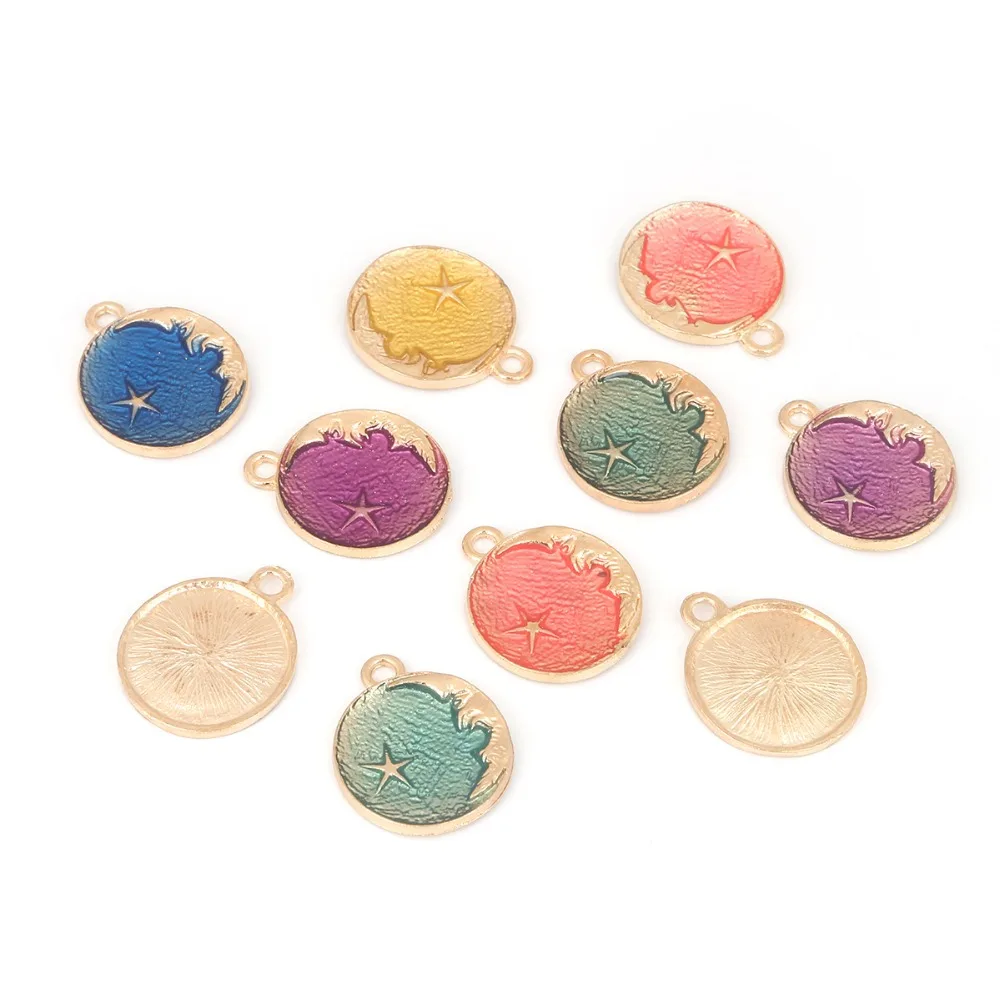 5pcs/bag Sweet Style Moon Star Enamel Charm Trendy Oil Alloy Pendant for Jewelry DIY Findings Necklace Bracelet Earring Making
5pcs/bag Sweet Style Moon Star Enamel Charm Trendy Oil Alloy Pendant for Jewelry DIY Findings Necklace Bracelet Earring Making