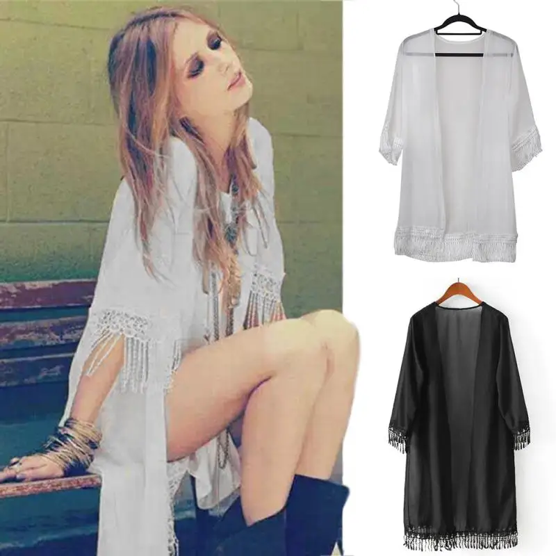 Women Blouses Free Size Sun-proof Tassels Cardigan Ladies Tops Chiffon Batwing Blouse Kimono Cardigan Chemise Femme #15
Women Blouses Free Size Sun-proof Tassels Cardigan Ladies Tops Chiffon Batwing Blouse Kimono Cardigan Chemise Femme #15