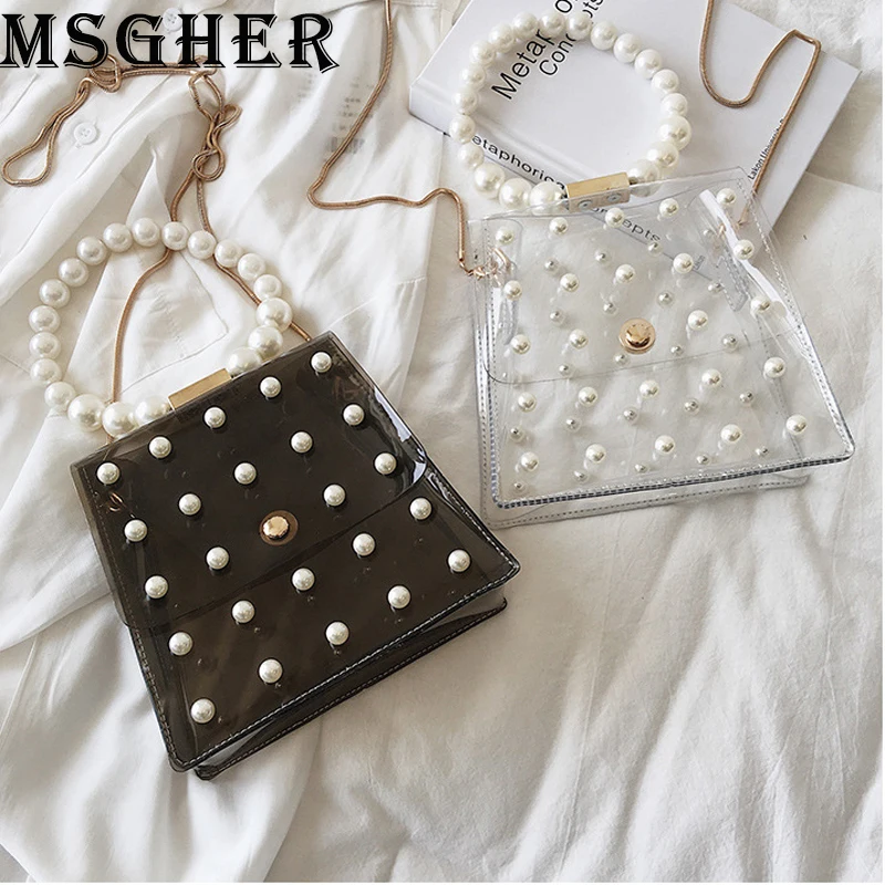 MSGHER Handbags Women Summer Transparent Small Chain Bags Female Fashion Pearl Shoulder Bags High Designer Crossbody Bags
MSGHER Handbags Women Summer Transparent Small Chain Bags Female Fashion Pearl Shoulder Bags High Designer Crossbody Bags