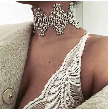 Boho Sexy Luxury Crystal Pearl Chokers Necklace&Pendant Collar Wedding Engagement Women Statement Necklace Choker Jewelry
Boho Sexy Luxury Crystal Pearl Chokers Necklace&Pendant Collar Wedding Engagement Women Statement Necklace Choker Jewelry
