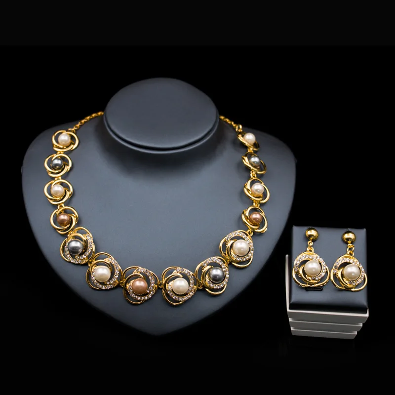 Stimulate Delicate Pearl Gold Color Jewelry Sets Drop Earrings Necklace Pendant Jewelry Women Wedding Appointment Party
Stimulate Delicate Pearl Gold Color Jewelry Sets Drop Earrings Necklace Pendant Jewelry Women Wedding Appointment Party