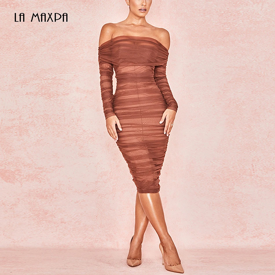 2019 latest summer dress mesh brown strapless long-sleeved tight dress women's Midi dress Vestidos wholesale
2019 latest summer dress mesh brown strapless long-sleeved tight dress women's Midi dress Vestidos wholesale