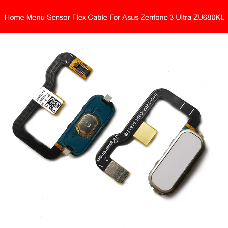 Фото Home Button Fingerprint Sensor Flex Cable For Asus Zenfone 3 Ultra Zu680kl Menu Return Key Touch Ribbon Replacement | Мобильные