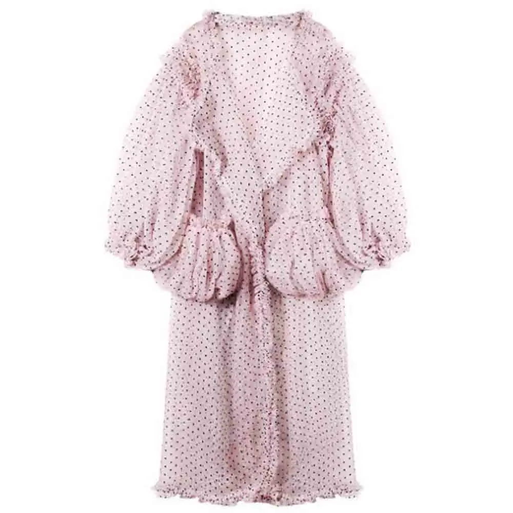 ANSFX Bohemia 3D Dot Mesh Wood Ear Ruffles Shirt Pink Blouse Kimono Cardigan See Through Holiday Long Lantern Sleeve Top 2 Style
ANSFX Bohemia 3D Dot Mesh Wood Ear Ruffles Shirt Pink Blouse Kimono Cardigan See Through Holiday Long Lantern Sleeve Top 2 Style