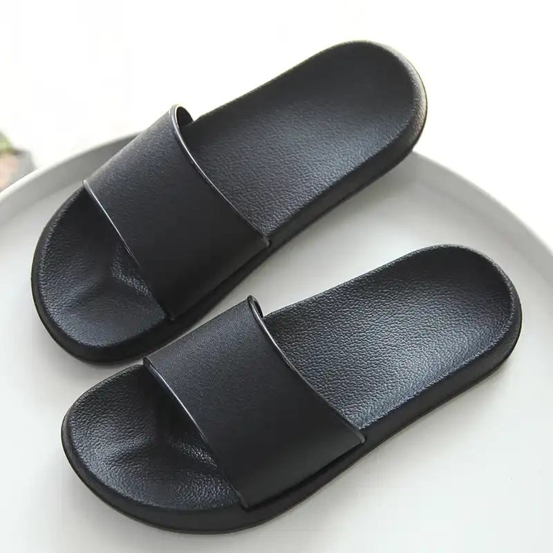 black slipper slides