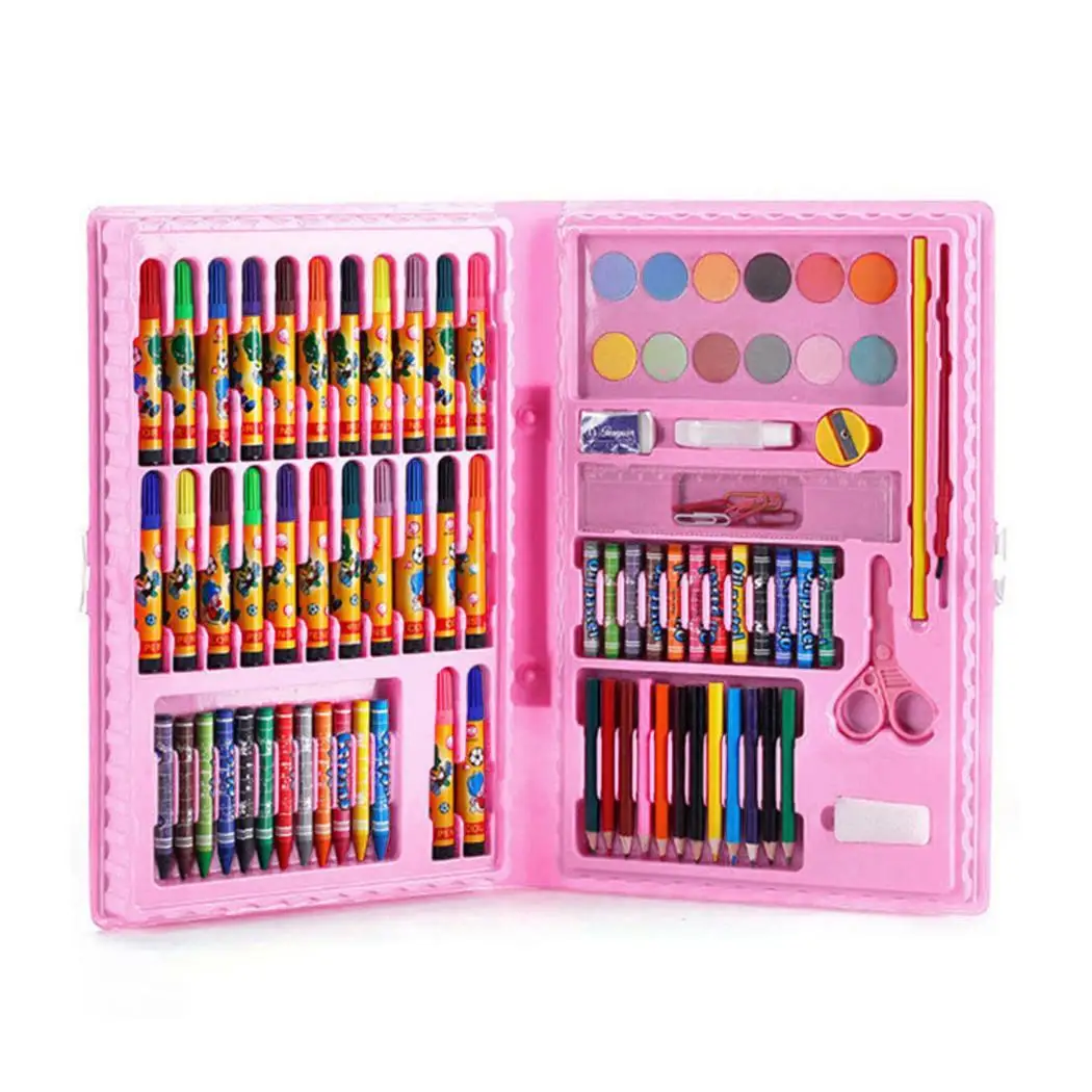 Children's Art Stationery Crayons Watercolor Pen Painting Tool Set Kit Blue, Pink 86pcs
Children's Art Stationery Crayons Watercolor Pen Painting Tool Set Kit Blue, Pink 86pcs