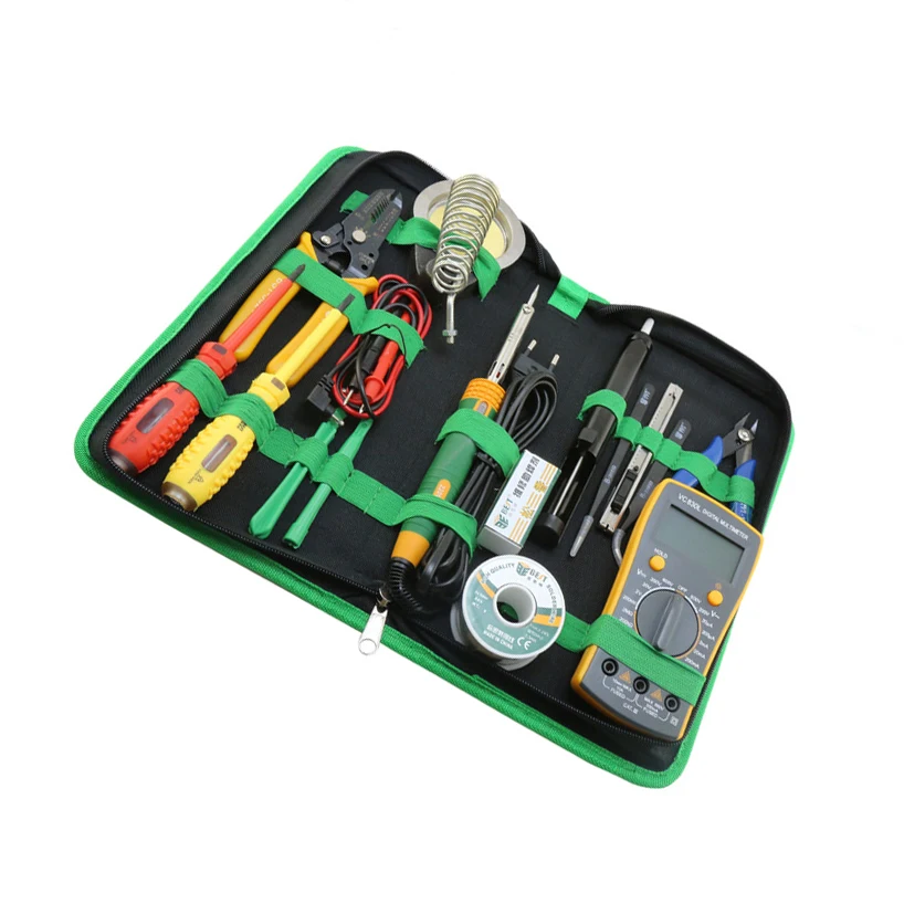 16pcs Household Professional Tool with Screwdrivers Soldering Iron Multimeter and Tweezers for Phone Laptop PC repair 5set
16pcs Household Professional Tool with Screwdrivers Soldering Iron Multimeter and Tweezers for Phone Laptop PC repair 5set