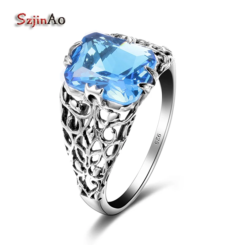 Szjinao Geometric 925 Sterling Silver Skull Rings For Women Vintage 100% Handmade Jewelry Luxury Aquamarine Accessories bijoux
Szjinao Geometric 925 Sterling Silver Skull Rings For Women Vintage 100% Handmade Jewelry Luxury Aquamarine Accessories bijoux