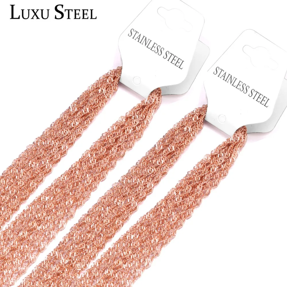 LUXUSTEEL 10pcs/Lots Necklace For Women/Men Width 2mm Lobster Clasp Chain Necklace Black/Rose Gold Choker Necklace Party Gift
LUXUSTEEL 10pcs/Lots Necklace For Women/Men Width 2mm Lobster Clasp Chain Necklace Black/Rose Gold Choker Necklace Party Gift