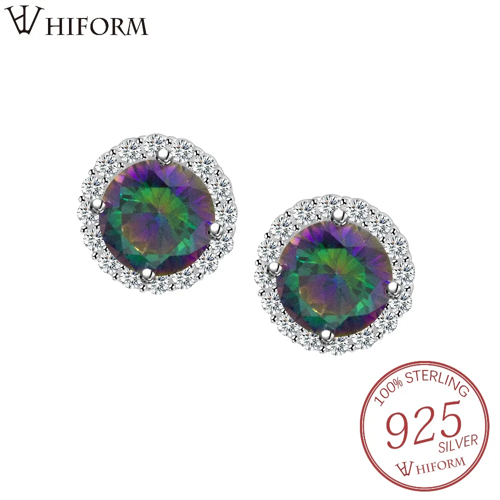 HIFORM 925 Sterling Silver Round Colorful Stud Earrings With Big Cubic Zirconia Crystal for Women Luxury Jewelry brinco
HIFORM 925 Sterling Silver Round Colorful Stud Earrings With Big Cubic Zirconia Crystal for Women Luxury Jewelry brinco