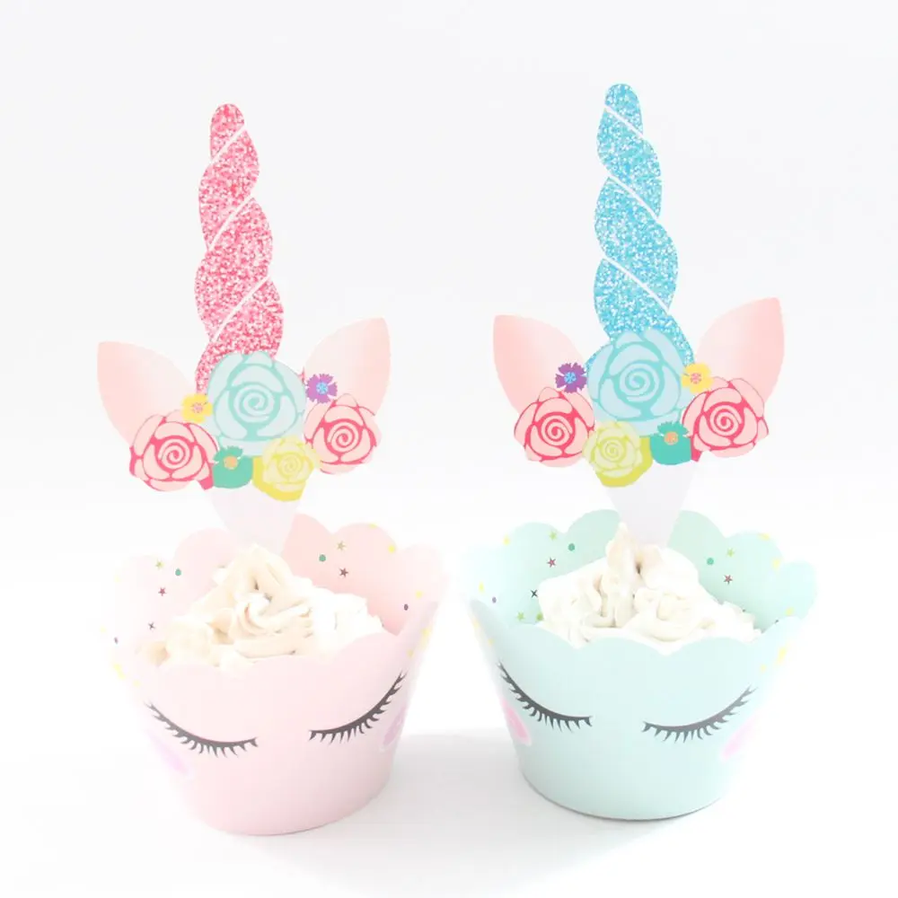 24Pcs/set Unicorn Rainbow Cake Toppers +Cupcake Wrappers Birthday Party Cake Decoration Baby Shower Unicorn Party Supplies
24Pcs/set Unicorn Rainbow Cake Toppers +Cupcake Wrappers Birthday Party Cake Decoration Baby Shower Unicorn Party Supplies