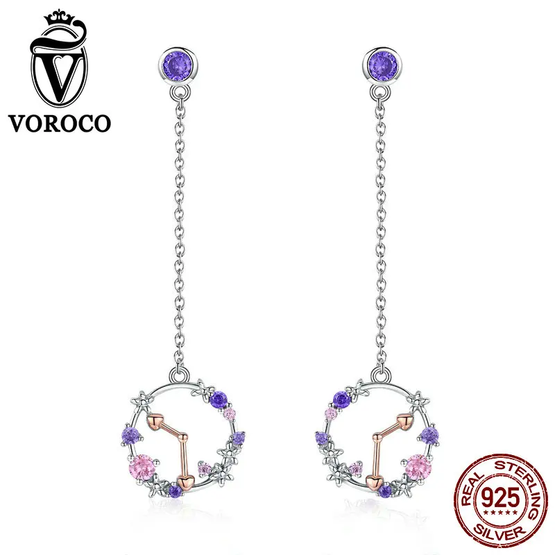 VOROCO 100% Real 925 Sterling Silver Good Time Clock Long Drop Earrings For Women Weddeng Engagement Silver Jewelry Gifts BNE035
VOROCO 100% Real 925 Sterling Silver Good Time Clock Long Drop Earrings For Women Weddeng Engagement Silver Jewelry Gifts BNE035