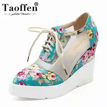 TAOFFEN Size 34-42 Women Platform High Wedges Pumps Printed Flowers Cross Strap High Heels Shoes Women Daily Leisure Footwear
TAOFFEN Size 34-42 Women Platform High Wedges Pumps Printed Flowers Cross Strap High Heels Shoes Women Daily Leisure Footwear