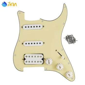 New 11 Hole SSH Loaded Prewired Electric Guitar Pickguard Single Coil Pickups with Humbucker Pickup for Guitar Parts,Cream
New 11 Hole SSH Loaded Prewired Electric Guitar Pickguard Single Coil Pickups with Humbucker Pickup for Guitar Parts,Cream