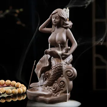 Fish Girl Holder Incense Censer Joss Stick Living Room Bathroom Backflow Incense Burner Durable Incense Sticks Home Decor I6B 
Fish Girl Holder Incense Censer Joss Stick Living Room Bathroom Backflow Incense Burner Durable Incense Sticks Home Decor I6B