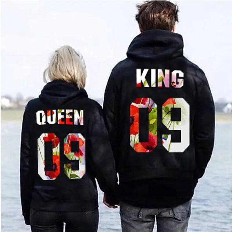 King and Queen Print Couple Hoodies Fashion Long Sleeve Pullover Hooded Back Letter Print Black Tops Outfit Spring Fall
King and Queen Print Couple Hoodies Fashion Long Sleeve Pullover Hooded Back Letter Print Black Tops Outfit Spring Fall