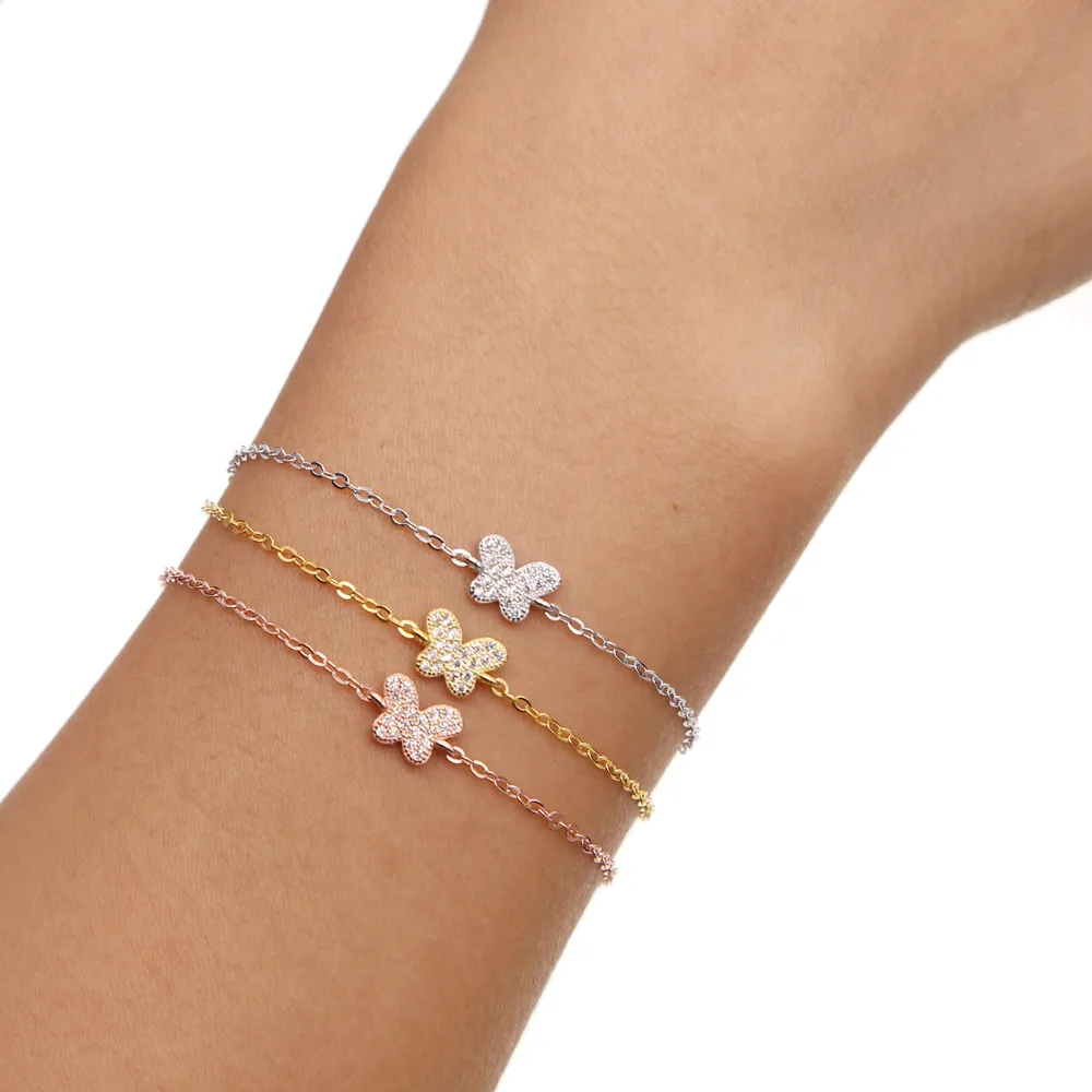 Delicate fashion real 925 sterling silver Crystal CZ Butterfly Adjustable Bracelet for Women in Silver gold Rose Gold Color gift
Delicate fashion real 925 sterling silver Crystal CZ Butterfly Adjustable Bracelet for Women in Silver gold Rose Gold Color gift