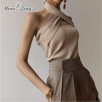 MIAOQING A solid color sleeveless sexy lady's sweater with an off-the-shoulder slim knit top for women's summer 2019 trend
MIAOQING A solid color sleeveless sexy lady's sweater with an off-the-shoulder slim knit top for women's summer 2019 trend