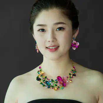 sweater chain bridal dress European version match clavicle flower adornment necklace earring jewelry set is exaggerated female
sweater chain bridal dress European version match clavicle flower adornment necklace earring jewelry set is exaggerated female