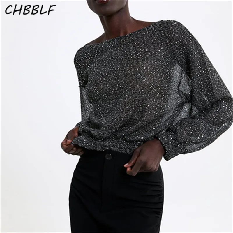 CHBBLF women sequined knitted sweaters see through long sleeve stretchy pleated pullovers female WDL9002
CHBBLF women sequined knitted sweaters see through long sleeve stretchy pleated pullovers female WDL9002