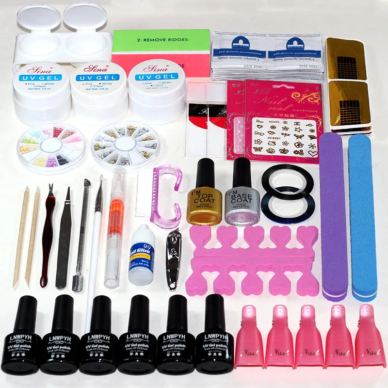 Nail Set for Manicure Nail Extension UV Gel Manicure Kit 6 Colors Gel Polish Base Top Coat,Does not include nail lamp
Nail Set for Manicure Nail Extension UV Gel Manicure Kit 6 Colors Gel Polish Base Top Coat,Does not include nail lamp