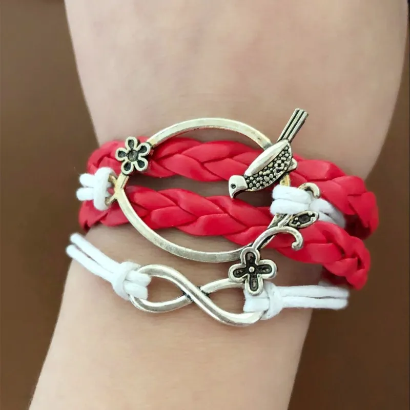 L0095 Multilayer Braided Leather Bracelets Lucky Infinity 8 Bird Flower Charm Bracelets European Vintage Jewelry Women pulseira
L0095 Multilayer Braided Leather Bracelets Lucky Infinity 8 Bird Flower Charm Bracelets European Vintage Jewelry Women pulseira