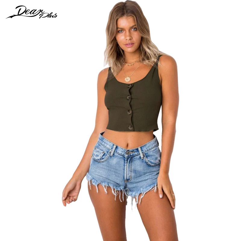Women Fashion O Neck Backless Summer Tank Tops Sexy Casual Crop Top Single Button Sleeveless Crop Top Short Camisoles Vest
Women Fashion O Neck Backless Summer Tank Tops Sexy Casual Crop Top Single Button Sleeveless Crop Top Short Camisoles Vest