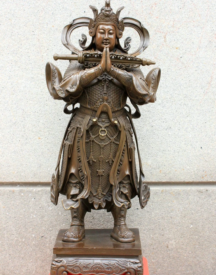 19'' China Folk Door God Guardian Weituo Bodhisattva Warrior Bronze Statue 47cm
19'' China Folk Door God Guardian Weituo Bodhisattva Warrior Bronze Statue 47cm