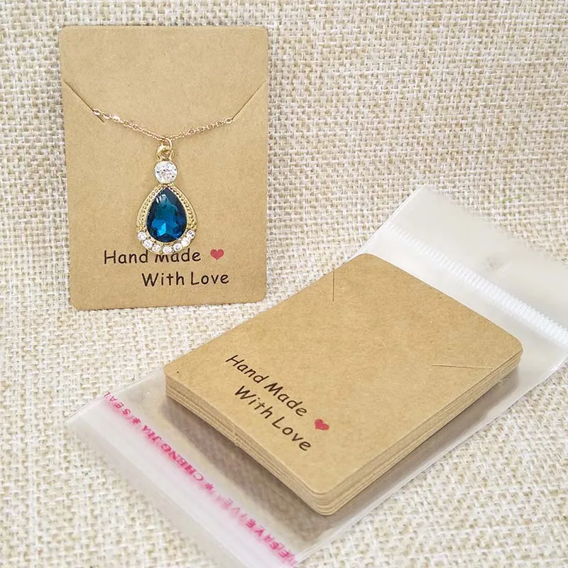 Wholesale Free Shipping 100PCS+100opp bags HadeMade With Love Necklace/Pendant Cards Kraft Pendent Card 1.96x2.75'' brown/white
Wholesale Free Shipping 100PCS+100opp bags HadeMade With Love Necklace/Pendant Cards Kraft Pendent Card 1.96x2.75'' brown/white