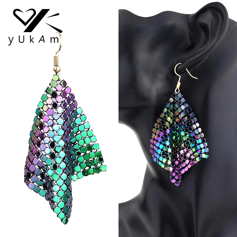 YUKAM Creative Exaggerated Metal Mesh Sequins Tassel Earrings Long Dangle Drop Earrings Pendant Female for Women Tassle Earrings
YUKAM Creative Exaggerated Metal Mesh Sequins Tassel Earrings Long Dangle Drop Earrings Pendant Female for Women Tassle Earrings
