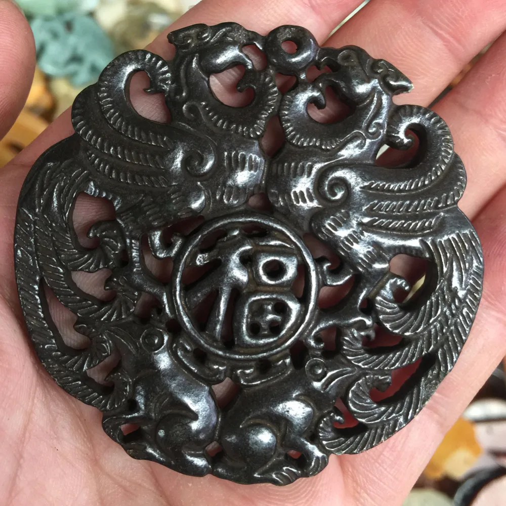 Free Shipping CHINA HANDWORK CARVE OLD black JADEs PHOENIX fu work STATUE PENDANT
Free Shipping CHINA HANDWORK CARVE OLD black JADEs PHOENIX fu work STATUE PENDANT