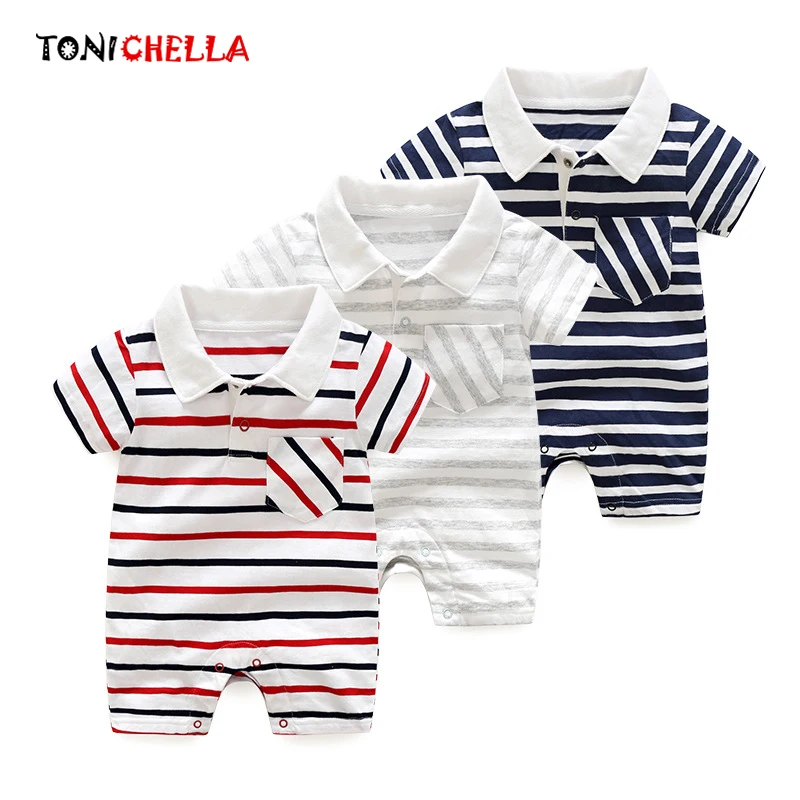 Baby Polo Rompers Summer Stripe Short Sleeve Jumpsuits Cotton Newborn Toddler Pullover Boys Girls Casual Style Clothing CL5200
Baby Polo Rompers Summer Stripe Short Sleeve Jumpsuits Cotton Newborn Toddler Pullover Boys Girls Casual Style Clothing CL5200