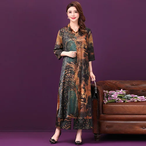 2019 Spring Summer Xxxxxl Women Dress New Style Loose Printed Elegant Female Wide Legged Nine-minutes Trousers Two Piece Dresses
2019 Spring Summer Xxxxxl Women Dress New Style Loose Printed Elegant Female Wide Legged Nine-minutes Trousers Two Piece Dresses