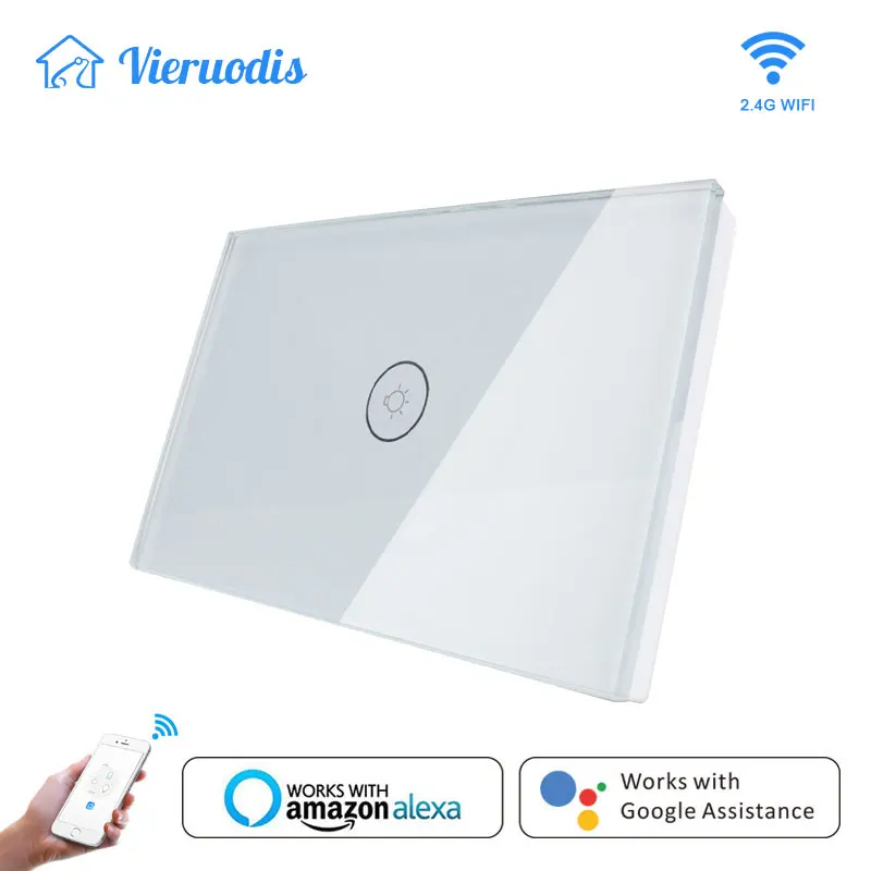 Wifi Smart light Wall Switch Touch Crystal Glass Panel US standard smart life APP Remote Control works with Alexa Google Home
Wifi Smart light Wall Switch Touch Crystal Glass Panel US standard smart life APP Remote Control works with Alexa Google Home