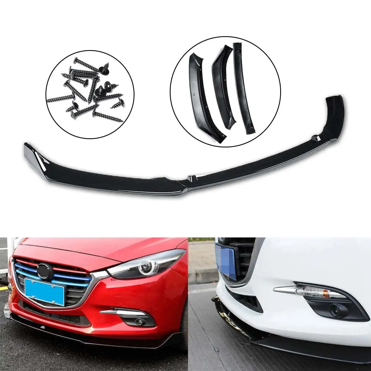NEW 3Pcs/Set ABS Black Front Grille Bumper Lip Protector Cover Trim Lip Spoiler For MAZDA 3 Axela 2017-2018
NEW 3Pcs/Set ABS Black Front Grille Bumper Lip Protector Cover Trim Lip Spoiler For MAZDA 3 Axela 2017-2018
