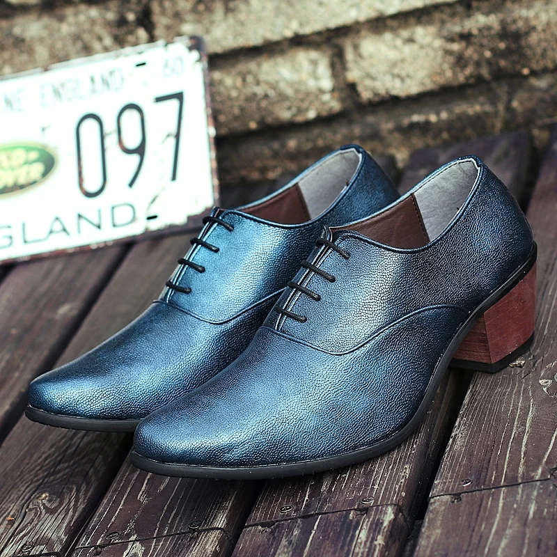 mixed colors blue men patent leather shoes italian height increasing wedding evening male footwear man unique dress oxford shoes (43)