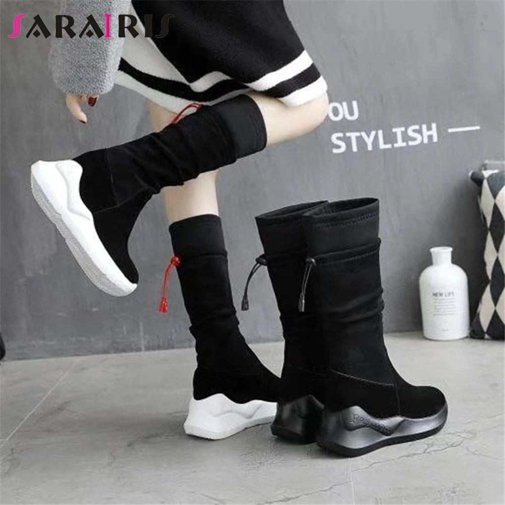 SARAIRIS Brand New Fashion Flat Platform Round Toe Shoes Woman Casual Party Comfortable Winter Spring Mid Calf Boots Black
SARAIRIS Brand New Fashion Flat Platform Round Toe Shoes Woman Casual Party Comfortable Winter Spring Mid Calf Boots Black