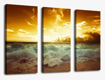 Wall Art Canvas Prints Sunset Beach Sea Wave Print on Canvas - Vintage Seascape Canvas Art - Dark Orange Grunge Ocean Painting
Wall Art Canvas Prints Sunset Beach Sea Wave Print on Canvas - Vintage Seascape Canvas Art - Dark Orange Grunge Ocean Painting