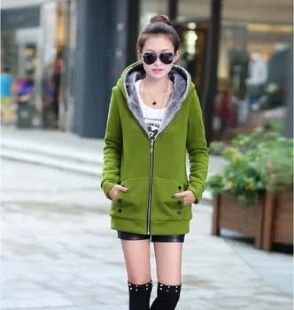 chic long coat large size woman's thickening and autumn and winter female solid zip-up sweatshirts
chic long coat large size woman's thickening and autumn and winter female solid zip-up sweatshirts