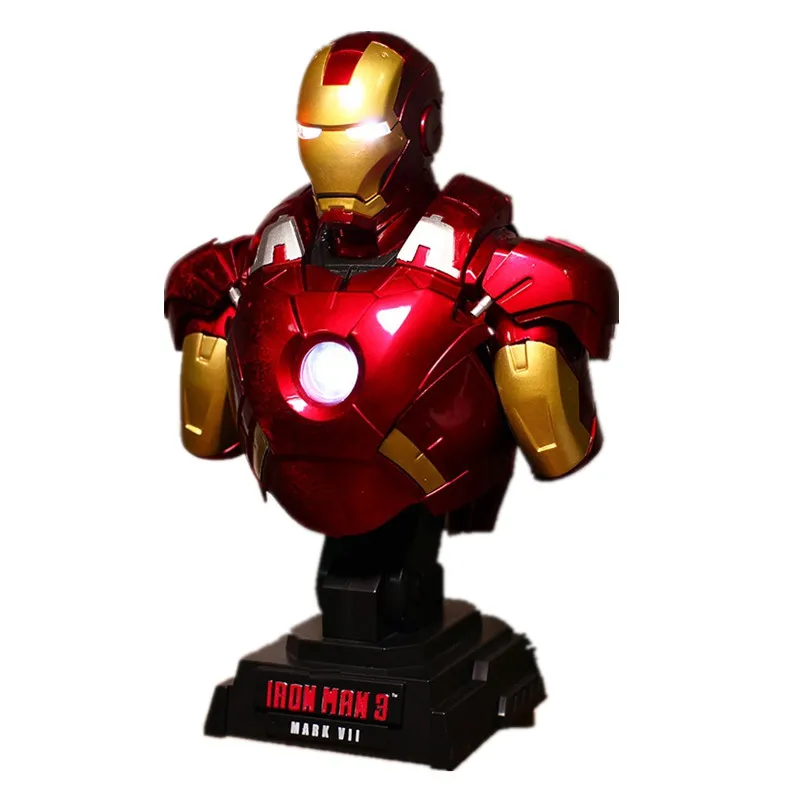 

Avengers Infinity War Iron Man MK43 MK7 LED 1/4 Bust Fighters Resin Statue Handmade Endgame Desktop Decoration Office R1018